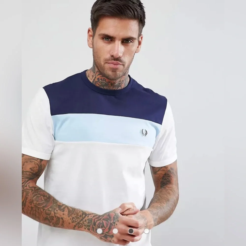 Men’s Fred Perry Colorblock T-Shirt - Casual Streetwear - Picture 1 of 16